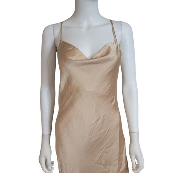 Show Me Your MuMu Tuscany Maxi Slip Dress in Champagne Luxe Satin - Picture 3 of 11